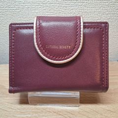 NATURAL BEAUTY　BAG＆WALLET　ナチュラルビューティ　二つ折り財布　がま口財布　コンパクト財布　ボルドー　赤