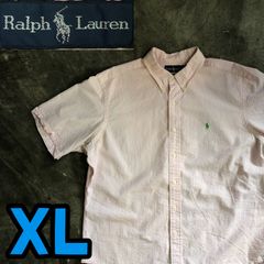 T6013 Ralph Lauren ストライプシャツ　シアサッカー　古着