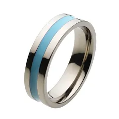 RingSize:15 [フィグマート] ブルーライン リング【チタンアクセサリー】 fr4026 15号
