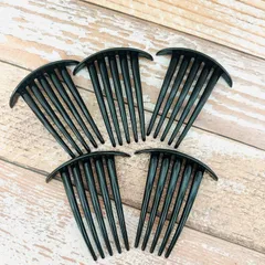 増量 10本セット ヘアコーム U字型 黒色 ヘアアクセサリーパーツ
