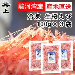 兼上 生桜えび 100g×3袋 レシピ付き 冷凍 由比港水揚げ 駿河湾桜えび 桜えび 桜エビ 桜海老 さくらえび メルカリ便