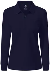 ハーフジップ レディース 長袖 Lサイズ スポーツシャツ 大きいサイズ カットソー 吸汗速乾 ストレッチ 快適 定番 ゴルフウェア 可愛い 軽い 秋服 ネービー Lサイズ R10187