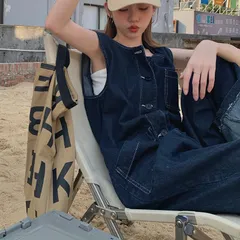 オールインワン ボトムス パンツ デニムパンツ ジーンズ ワイドパンツ 袖なし ポケット かわいい 大人可愛い きれいめ シンプル カジュアル 上品 おしゃれ かっこいい 大人女子 こなれ感 個性的 ラフ ルーズ 主役級 存在感 ベーシック メンズライク ボー