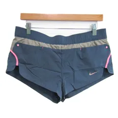 ナイキ ショートパンツ ランニングパンツ ストレッチ スポーツウエア ボトムス レディース Sサイズ 紺×グレー×ピンク NIKE 【中古】