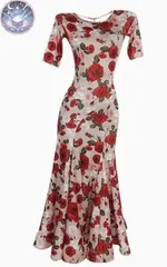 新品 未使用 新作 新作 社交ダンスドレス モダンダンス 薔薇 オーダーメイド