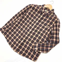 エルエルビーン ★ L.L.Bean 良い配色♪ 長袖 チェック シャツ オレンジ系 レディース S カジュアル アウトドア 登山 キャンプ■BG88