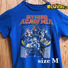 【古着】僕のヒーローアカデミア(ヒロアカ)半袖Tシャツ M ブルー USA製 アメリカ古着 アニメ ヴィンテージ