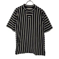 Calvin klein カルバンクライン ストライプ ボーダー 5分袖 カットソー M ブラック×ホワイト レディース 古着