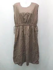 ◇ nano UNIVERSE スリーブレス バックジップ ノーカラー ロング丈 ワンピース サイズ38 ブラウン レディース E  【1310130038477】