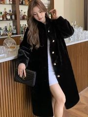 ロングコート レディース ボア ファーコート ロング 秋冬 ロングジャケット フェイクファー アウター コート ジャケット 長袖 もこもこ ボアジャケット 大人 防寒 暖かい 通学 通勤 ゆったり 体