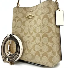未使用級<!-利用不可文字-!>COACH ショルダーバッグ 2way バケット シグネチャー PVC クロスボディ 肩掛け可能 シグネチャー バケットバッグ