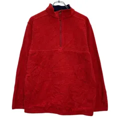 LANDS'END フリースジャケット L レッド ランズエンド ハーフジップ シンプル アウトドア 古着卸 アメリカ仕入 a611-8262のサムネイル