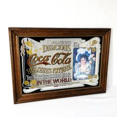 70s Coca Cola Pub Mirror　コカコーラ　パブミラー　70年代　アンティーク　ヴィンテージ　アメトイ