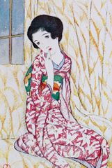 夏物　浴衣　有松鳴海絞り　舞花文綿 Plum blossom＊有松鳴海絞り浴衣 梅 梅づくし 紺 藍 ネイビー