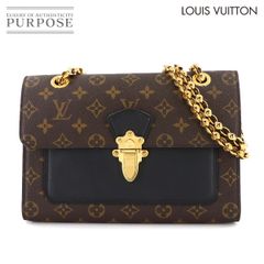 新品同様 ルイ ヴィトン LOUIS VUITTON モノグラム ヴィクトワール ショルダー バッグ ブラウン ブラック M41730 RFID Victoire 90289036