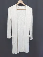 ◇ ⊆ gelato pique ジェラートピケ ロング丈 長袖 カーディガン サイズF アイボリー レディース E  【1506250005448】