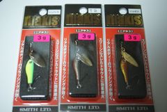 スミス　ニアキス　3g　3個セット　フィッシュボディースピナー　ライムチャート　TS　アカキン