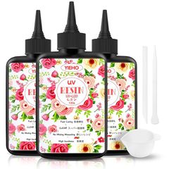 YIEHO UV レジン液大容量-300g クリスタル状透明で硬いUV レジン液速硬化-レジン初心者向け Resin UV/LED対応DIYハンドメイドジュエリー, ジュエリー, 工業用鋳造樹脂アートワーク 0