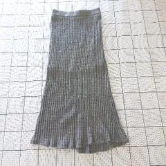 ◇ ⊇ FREAK'S STORE フリークスストア ニット ロング マーメイド スカート サイズF グレー系 レディース E  【1508260063289】