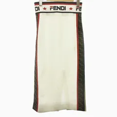 フェンディ FENDI ×FILA フィラ コラボ スカート ジャージ ウエストゴム サイドライン ロゴ刺繍 白 ホワイト 38 約M FQ7018 A5VBのサムネイル