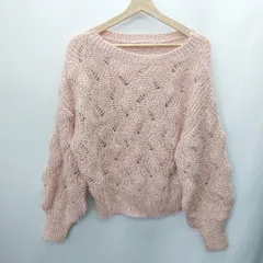 ◇ natural couture 長袖 ニット サイズF ピンク レディース E  【1408060054329】