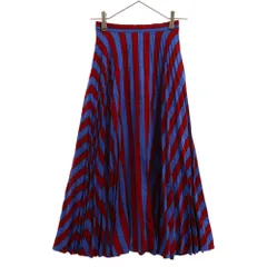 Maison Margiela (メゾンマルジェラ) 18SS BLUE STRIPED PLEATED DRESS ストライプ柄 プリーツ スカート レディース ブルー/レッド S51MA0311のサムネイル