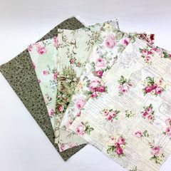 キルトゲイト　カットクロス　30㎝×55㎝　5枚セット グリーン