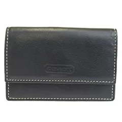 【中古】 コーチ COACH カードケース 名刺入れ パスケース 定期入れ ブラック レザー FS8889 08HC920