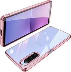 Xperia10 V ケース クリア SOG11 SO-52D エスクペリア10V カバー スマホケース 透明 TPU 薄型 軽量 耐衝撃 メッキ加工 ソフトケース 人気(ローズゴールド)