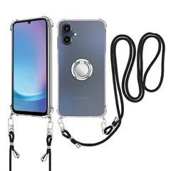 Galaxy A25 5G 用 ケース 肩掛け スマホケース 斜めがけ 織りストラップ付き 斜めかけ 縄掛けケース 【HUKWIMO】調節可能なショルダー 縄掛け クリア ショルダー 薄型 耐衝撃 紐付き 落下防止 ファッションデザイン 柔軟で変形しない  0