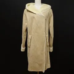 #wnc ギャラリービスコンティ GALLERY VISCONTI コート 2 ベージュ ムートン調 ボア フード付き 新品同様 タグ付き レディース [882110]