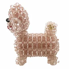 グッチ GUCCI 希少 美品 ビーズドッグブローチ コサージュ ピンズ GGロゴ 犬モチーフ □D刻印 ピンクのサムネイル