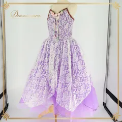 バレエ 衣装 ロマンティックチュチュ ワンピース ドレス 子供 ジュニア 紫 白 レース 花柄 ラメ 発表会 劇 キッズ パープル系 ホワイト系 ボリューム レース 女の子 イベント おしゃれ 可愛い キッズドレス 子供ドレス 発表会衣装 ジュニアドレス