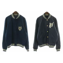 ポロ バイ ラルフローレン Polo by Ralph Lauren スタジャン ブルゾン ジャケット シングル リバーシブル ワッペン L 紺 ネイビー 白 ホワイト /NW35のサムネイル