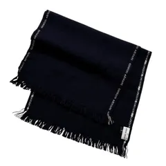 GIORGIO ARMANI ジョルジオアルマーニ マフラー ストール　紺 ニット 冬 防寒具 小物 メンズ　ビジネス　カジュアル