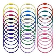 キーホルダー パーツ ワイヤー リング 15cm 30個 セット ネジ式 カラフル アクセサリー 金具 BD3056