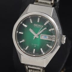 739 稼動 SEIKO 時計　自動巻き　グリーン　緑　レディース　カットガラス 739 稼動 SEIKO 時計 自動巻き グリーン 緑 レディース カットガラス