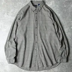 90s GAP チェック 長袖 コットン ライト フランネル ボタンダウン シャツ XL / 90年代 オールド ギャップ マルチカラー