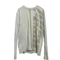 PUMA 長袖 プリントTシャツ M ホワイト ベージュ プーマ ロンT ロングTシャツ 古着卸 アメリカ仕入 a611-7666