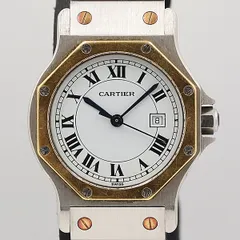 訳あり カルティエ CARTIER サントスオクタゴンSM YGコンビ 自動巻き