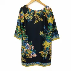 ティビ tibi シルク 七分袖 ボタニカル柄 ひざ丈 ワンピース 2 マルチカラーのサムネイル