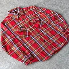 60~70's FIVE BROTHER check heavy flannel shirt. ヘビーネルシャツ ファイブブラザー　古着　チェック　長袖　ヘビネル　レッド　赤