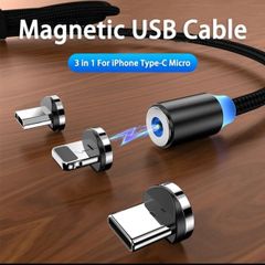 マイクロUSB Type-C磁気急速充電ケーブル,携帯電話充電器 色:シルバー