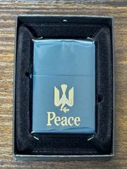 zippo ピース ブルーチタン ゴールド刻印 限定品 Peace BLUE TITAN