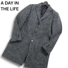 A DAY IN THE LIFE ユナイテッドアローズ 秋冬★ ウール ツイード チェスター コート Sz.S　メンズ