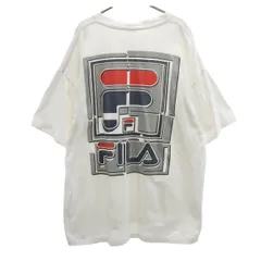 FILA フィラ 90s USA製 オールド バックロゴ 半袖 Tシャツ XL ホワイト メンズ 古着