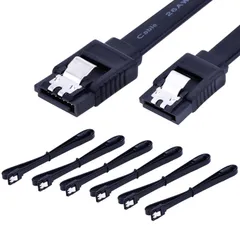 新品 SATA ケーブル 6本セット 高速 6Gbps SATA3 ケーブル シリアルATA3 抜け防止 ラッチ付き SATA III cable ストレート
