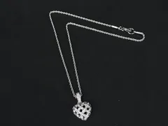 ■美品■ SWAROVSKI スワロフスキー ラインストーン ハート ネックレス ペンダン卜 アクセサリー レディース シルバー系 DK4058