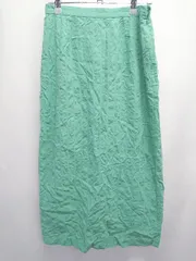 ◇ ⊂ green label relaxing UNITED ARROWS スリット ロング丈 タイト スカート 表記なし グリーン レディース E  【1409250036651】