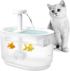 猫 水飲み器 ELS PET ペット自動給水器 ワイヤレスポンプ 3.5L大容量 自動給水器 猫水飲み 循環式4重ろ過 静音省エネ BPAフリー安全 組み立て簡単 お手入れ簡単 お留守番対応  フィルター付き